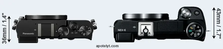 Compare GM5 versus NEX-6 top