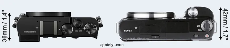 Compare GM5 versus NEX-F3 top