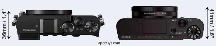Compare GM5 versus RX100 III top