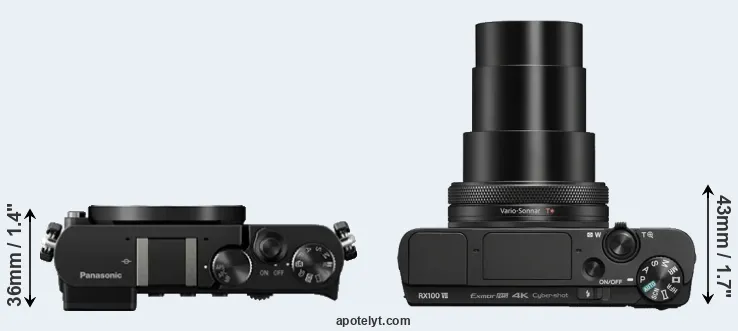 Compare GM5 versus RX100 VII top