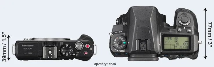 Compare GX1 versus K-3 top