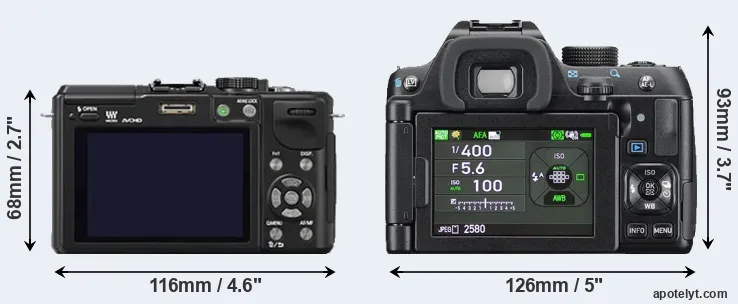 Comparison GX1 or K-70 rear