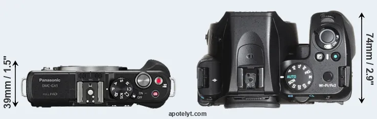 Compare GX1 versus K-70 top