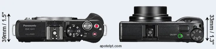 Compare GX1 versus GR III top
