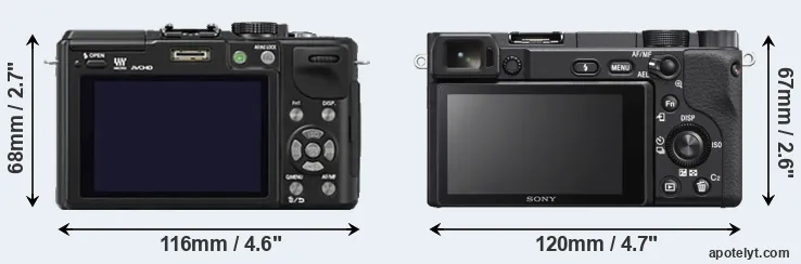 Comparison GX1 or A6400 rear