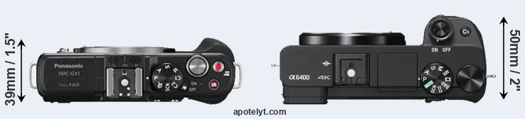 Compare GX1 versus A6400 top