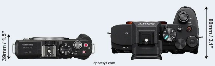 Compare GX1 versus A7 IV top