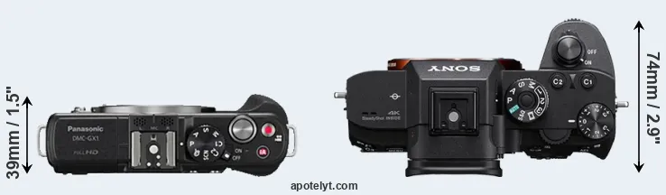 Compare GX1 versus A7R III top