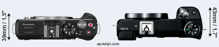 Compare GX1 versus NEX-6 top