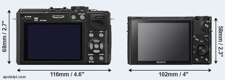 Comparison GX1 or RX100 VII rear