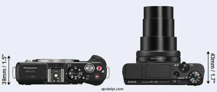 Compare GX1 versus RX100 VII top