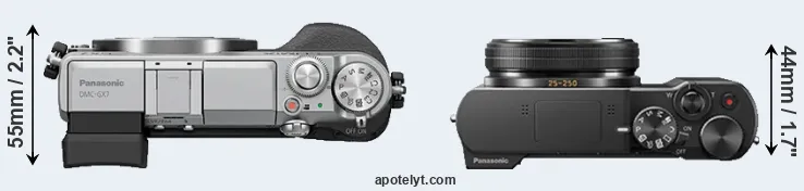 Compare GX7 versus ZS100 top