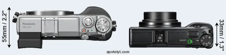 Compare GX7 versus GR III top