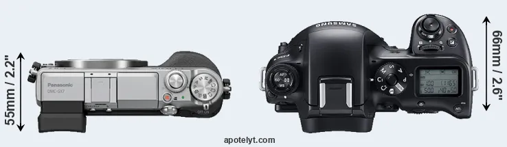 Compare GX7 versus NX1 top