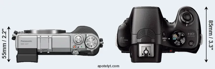Compare GX7 versus A3000 top
