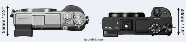 Compare GX7 versus A6300 top