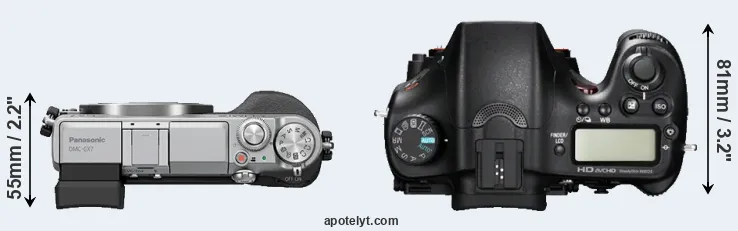 Compare GX7 versus A77 top