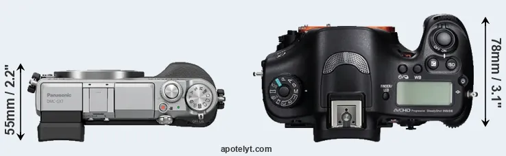 Compare GX7 versus A99 top