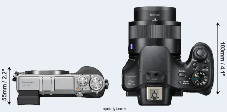 Compare GX7 versus HX400V top