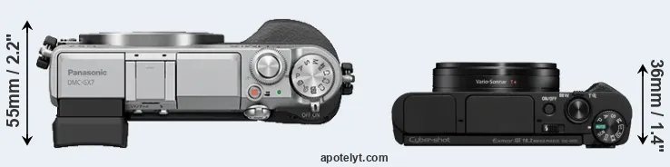 Compare GX7 versus HX95 top