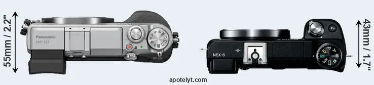 Compare GX7 versus NEX-6 top