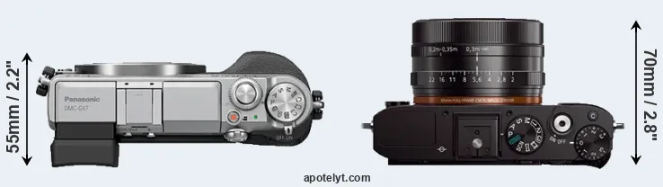 Compare GX7 versus RX1 top