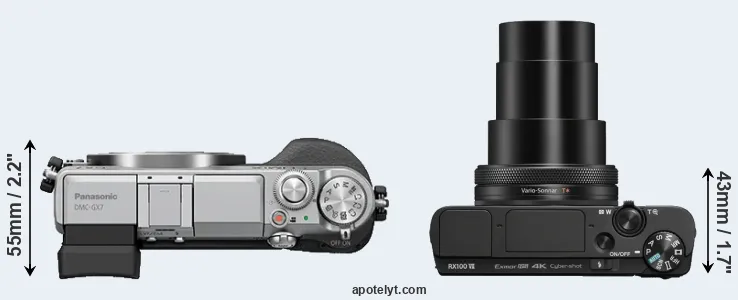 Compare GX7 versus RX100 VII top