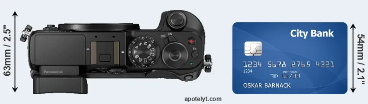 GX8 versus credit card top view