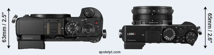 Compare GX8 versus LX100 II top