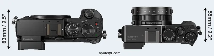 Compare GX8 versus LX100 top
