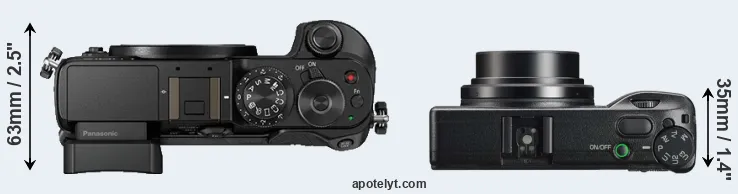 Compare GX8 versus GR IIIx top
