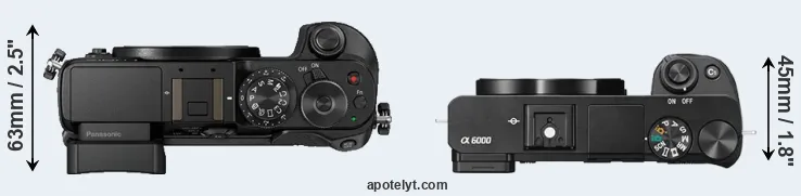 Compare GX8 versus A6000 top