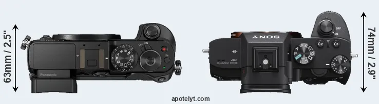 Compare GX8 versus A7 III top