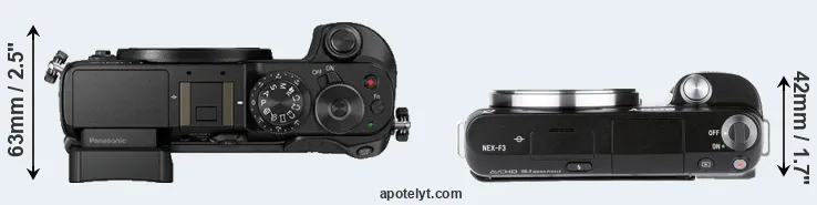 Compare GX8 versus NEX-F3 top