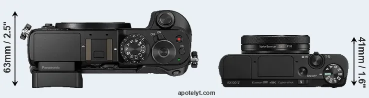 Compare GX8 versus RX100 V top