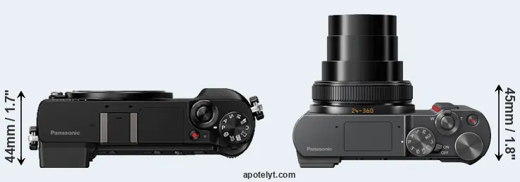 Compare GX80 versus TZ200 top