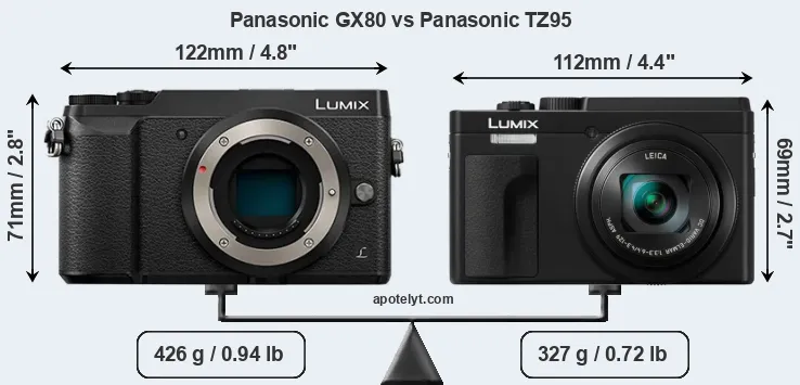 Size Panasonic GX80 vs Panasonic TZ95