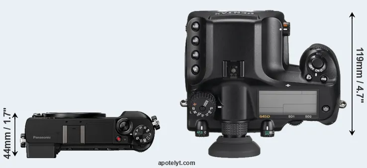 Compare GX80 versus 645D top