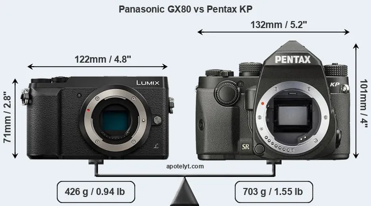 Size Panasonic GX80 vs Pentax KP