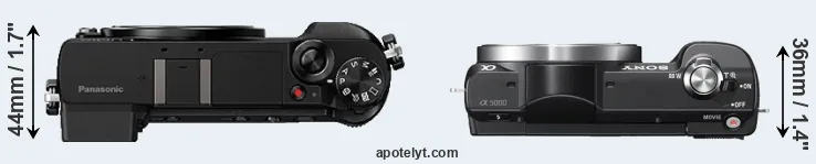 Compare GX80 versus A5000 top