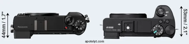 Compare GX80 versus A6500 top