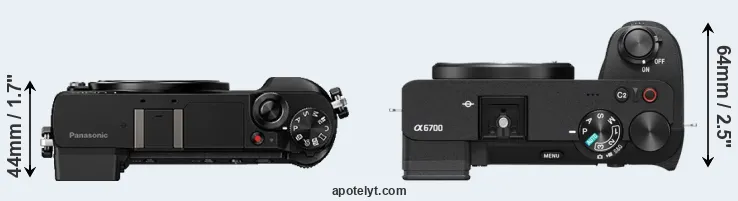 Compare GX80 versus A6700 top