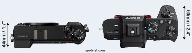 Compare GX80 versus A7 II top