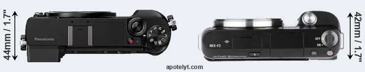 Compare GX80 versus NEX-F3 top