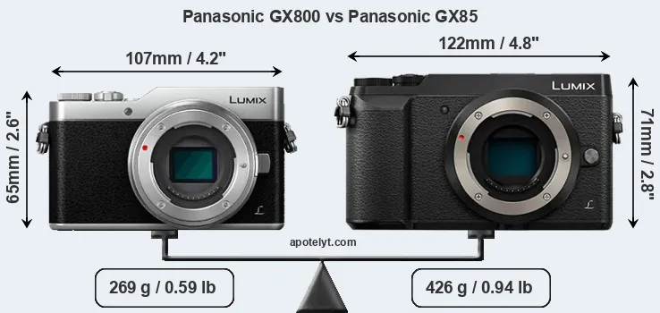Size Panasonic GX800 vs Panasonic GX85