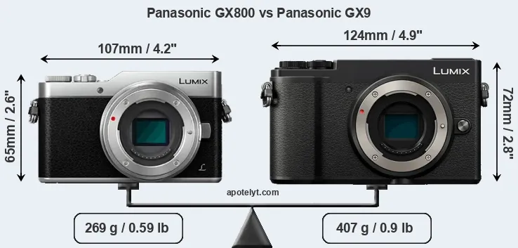 Size Panasonic GX800 vs Panasonic GX9