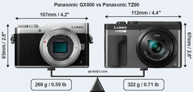 Size Panasonic GX800 vs Panasonic TZ90