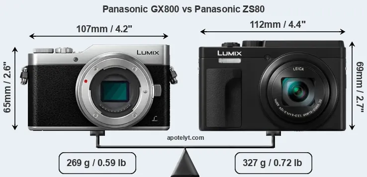 Size Panasonic GX800 vs Panasonic ZS80