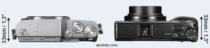 Compare GX800 versus GR III top