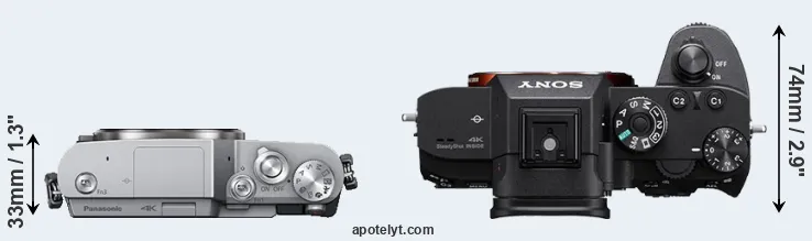Compare GX800 versus A7R III top